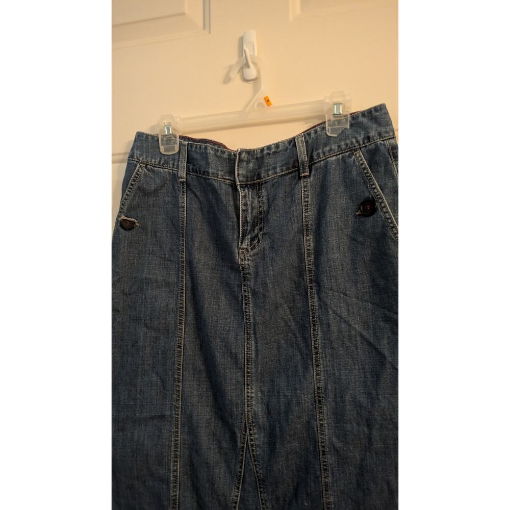 Tommy Hilfiger Maxi Jean Skirt Size 10, Y2k, Vintage, Clip Closure/Buttons - Picture 3 of 8